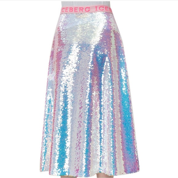 New ICEBERG Shimmering Sequin Midi Skirt - new with tags - EU 40 (Size 6) - Picture 11 of 11